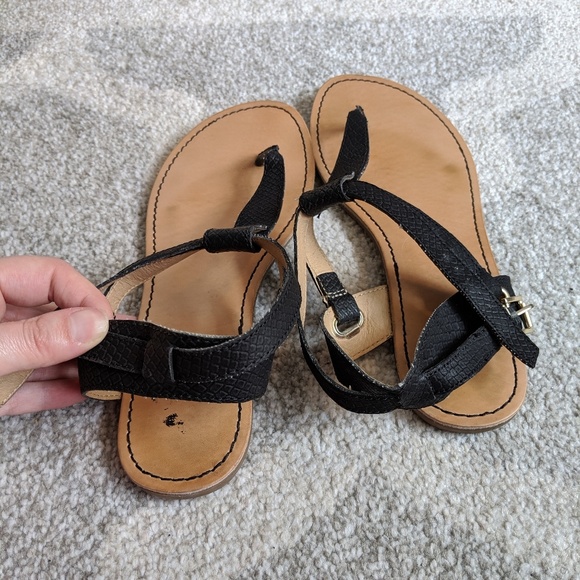 BCBG Black Strap Flat Sandals - Picture 3 of 6